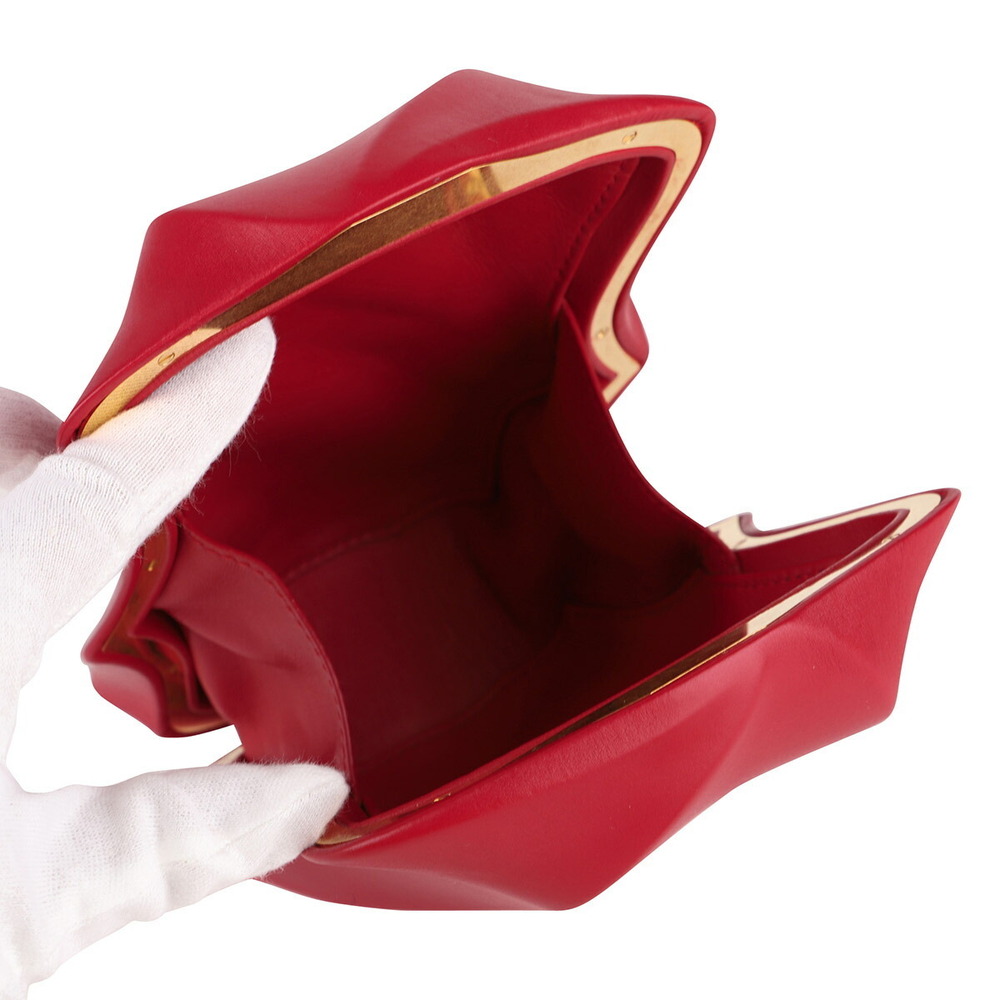 Bottega Veneta Whirl Clutch Bag Red View 5